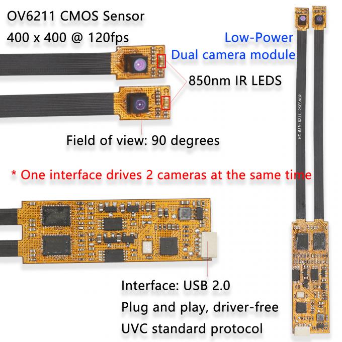 OV6211 120FPS Dual Lens Camera Module LED 30W VR Eye Tracking IR Camera ...